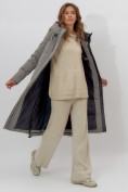 Оптом Пальто утепленное женское зимние бирюзового цвета 113135Br в Екатеринбурге, фото 9