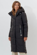 Оптом Пальто утепленное женское зимние черного цвета 113135Ch в Екатеринбурге, фото 6
