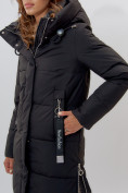 Оптом Пальто утепленное женское зимние черного цвета 113135Ch в Екатеринбурге, фото 8