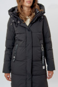 Оптом Пальто утепленное женское зимние черного цвета 113135Ch в Екатеринбурге, фото 7
