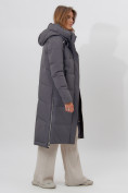 Оптом Пальто утепленное женское зимние темно-серого цвета 113135TC в Екатеринбурге, фото 14
