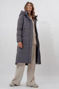 Оптом Пальто утепленное женское зимние темно-серого цвета 113135TC в Екатеринбурге, фото 18