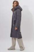 Оптом Пальто утепленное женское зимние темно-серого цвета 113135TC в Екатеринбурге, фото 3