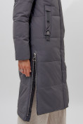 Оптом Пальто утепленное женское зимние темно-серого цвета 113135TC в Екатеринбурге, фото 9