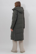 Оптом Пальто утепленное женское зимние темно-зеленого цвета 113135TZ в Екатеринбурге, фото 6