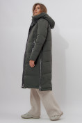 Оптом Пальто утепленное женское зимние темно-зеленого цвета 113135TZ в Екатеринбурге, фото 14