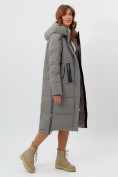 Оптом Пальто утепленное женское зимние бирюзового цвета 113151Br в Екатеринбурге, фото 14
