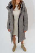 Оптом Пальто утепленное женское зимние бирюзового цвета 113151Br в Екатеринбурге, фото 9
