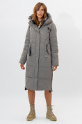 Оптом Пальто утепленное женское зимние бирюзового цвета 113151Br в Екатеринбурге