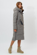 Оптом Пальто утепленное женское зимние бирюзового цвета 113151Br в Екатеринбурге, фото 2