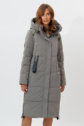 Оптом Пальто утепленное женское зимние бирюзового цвета 113151Br в Екатеринбурге, фото 4