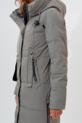 Оптом Пальто утепленное женское зимние бирюзового цвета 113151Br в Екатеринбурге, фото 7