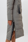Оптом Пальто утепленное женское зимние бирюзового цвета 113151Br в Екатеринбурге, фото 8