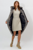Оптом Пальто утепленное женское зимние бирюзового цвета 113151Br в Екатеринбурге, фото 12
