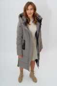Оптом Пальто утепленное женское зимние бирюзового цвета 113151Br в Екатеринбурге, фото 10
