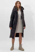 Оптом Пальто утепленное женское зимние черного цвета 113151Ch в Екатеринбурге