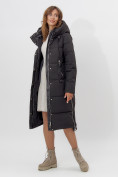 Оптом Пальто утепленное женское зимние черного цвета 113151Ch в Екатеринбурге, фото 2
