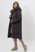 Оптом Пальто утепленное женское зимние черного цвета 113151Ch в Екатеринбурге, фото 4