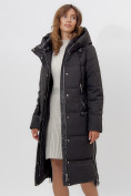 Оптом Пальто утепленное женское зимние черного цвета 113151Ch в Екатеринбурге, фото 5
