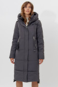 Оптом Пальто утепленное женское зимние темно-серого цвета 113151TC в Екатеринбурге, фото 5