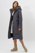 Оптом Пальто утепленное женское зимние темно-серого цвета 113151TC в Екатеринбурге, фото 11