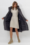 Оптом Пальто утепленное женское зимние темно-серого цвета 113151TC в Екатеринбурге, фото 8