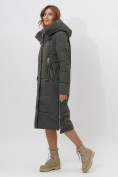 Оптом Пальто утепленное женское зимние темно-зеленого цвета 113151TZ в Екатеринбурге, фото 2