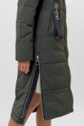 Оптом Пальто утепленное женское зимние темно-зеленого цвета 113151TZ в Екатеринбурге, фото 8
