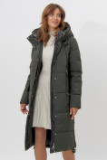 Оптом Пальто утепленное женское зимние темно-зеленого цвета 113151TZ в Екатеринбурге, фото 11