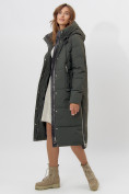 Оптом Пальто утепленное женское зимние темно-зеленого цвета 113151TZ в Екатеринбурге, фото 12
