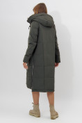 Оптом Пальто утепленное женское зимние темно-зеленого цвета 113151TZ в Екатеринбурге, фото 4