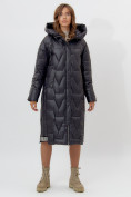 Оптом Пальто утепленное женское зимние черного цвета 11373Ch в Екатеринбурге