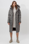 Оптом Пальто утепленное женское зимние серого цвета 11373Sr в Екатеринбурге