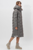 Оптом Пальто утепленное женское зимние серого цвета 11373Sr в Екатеринбурге, фото 13