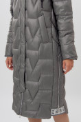 Оптом Пальто утепленное женское зимние серого цвета 11373Sr в Екатеринбурге, фото 16