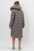 Оптом Пальто утепленное женское зимние серого цвета 11373Sr в Екатеринбурге, фото 5