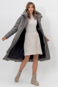 Оптом Пальто утепленное женское зимние серого цвета 11373Sr в Екатеринбурге, фото 6