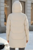 Оптом Куртка женская демисезонная с капюшоном бежевого цвета 1139B, фото 4