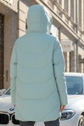 Оптом Куртка женская демисезонная с капюшоном бирюзового цвета 1139Br, фото 3