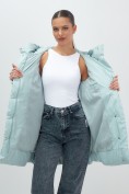 Оптом Куртка женская демисезонная с капюшоном бирюзового цвета 1139Br, фото 3