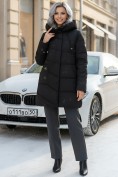 Оптом Куртка женская демисезонная с капюшоном черного цвета 1139Ch, фото 4