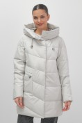 Оптом Куртка женская демисезонная с капюшоном серого цвета 1139Sr