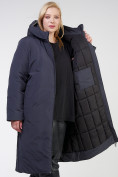 Оптом Куртка зимняя удлиненная женская темно-синего цвета 114-935_123TS в Перми, фото 11