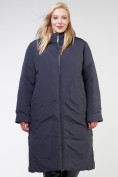 Оптом Куртка зимняя удлиненная женская темно-синего цвета 114-935_123TS в Новосибирске, фото 2