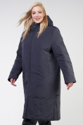 Оптом Куртка зимняя удлиненная женская темно-синего цвета 114-935_123TS в Самаре