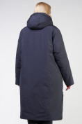 Оптом Куртка зимняя удлиненная женская темно-синего цвета 114-935_123TS в Перми, фото 8