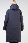 Оптом Куртка зимняя удлиненная женская темно-синего цвета 114-935_123TS в Новосибирске, фото 4