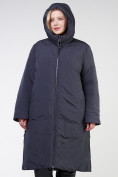 Оптом Куртка зимняя удлиненная женская темно-синего цвета 114-935_123TS, фото 5