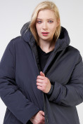 Оптом Куртка зимняя удлиненная женская темно-синего цвета 114-935_123TS в Перми, фото 7