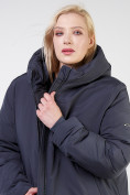 Оптом Куртка зимняя удлиненная женская темно-синего цвета 114-935_123TS в Новосибирске, фото 9